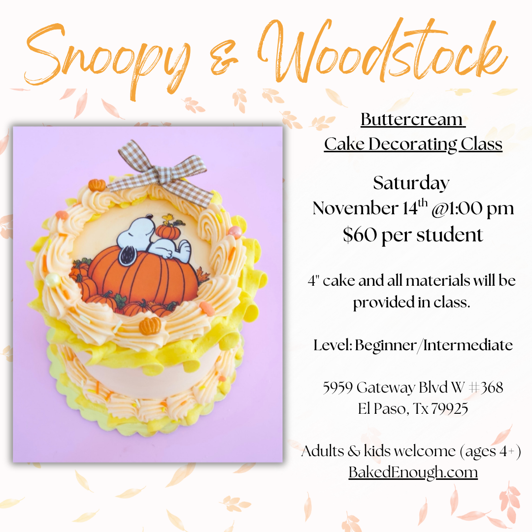 Snoopy & Woodstock Fall Cake Workshop | Saturday November 14th