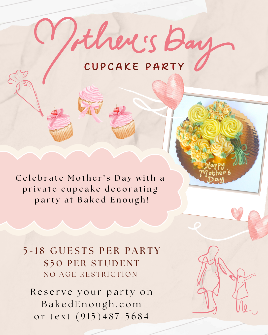 Mother's Day Private Cupcake Class Reservations