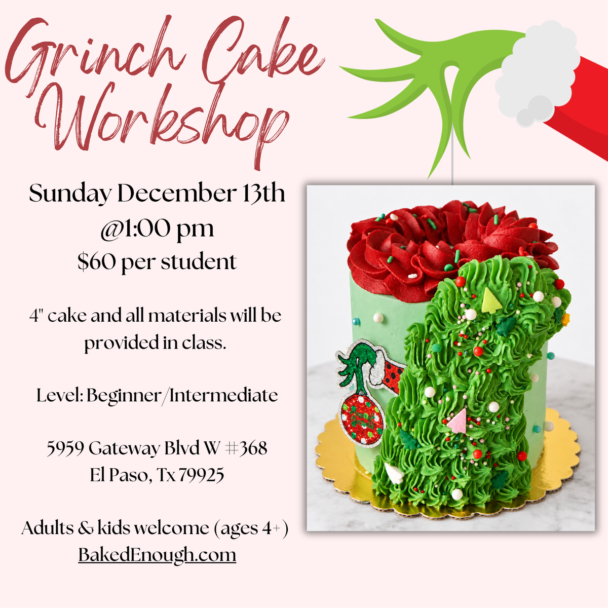 Grinch Christmas Cake Class | Sunday December 13th