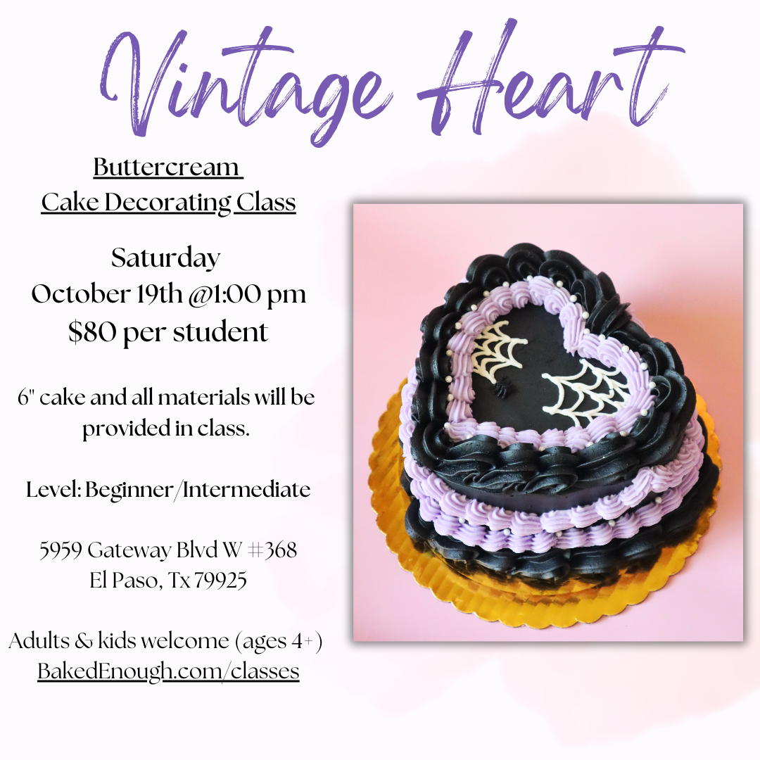 Halloween Vintage Heart Cake | Saturday October 19th