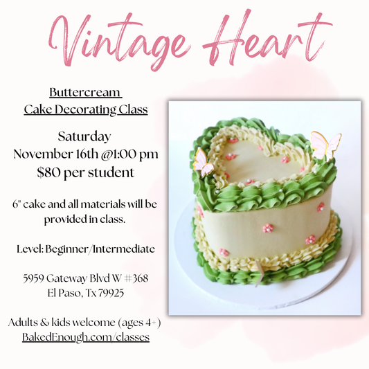 Vintage Heart Cake Workshop | Saturday November 16th