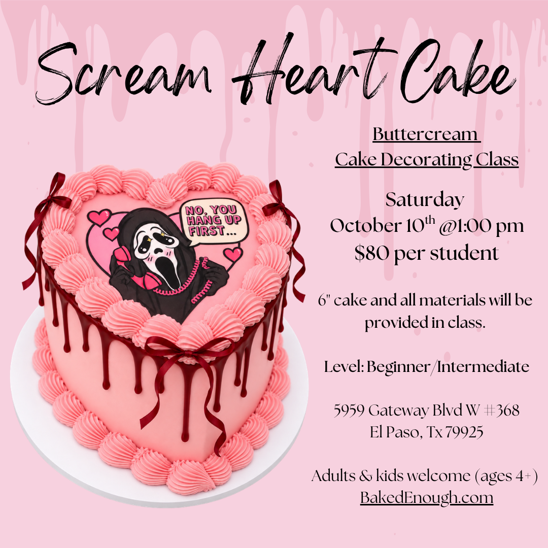 Scream Halloween Heart Cake | Saturday October 10th