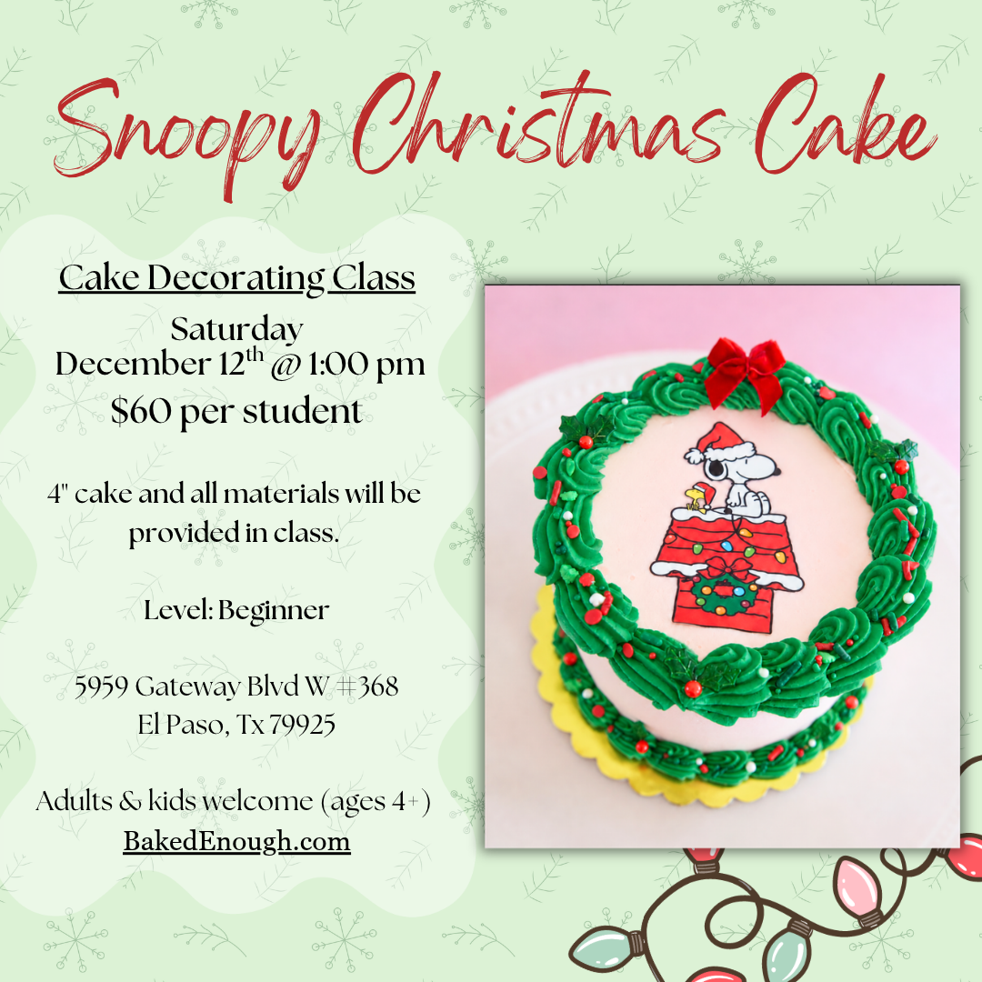 Snoopy Christmas Cake Workshop | Saturday December 12th